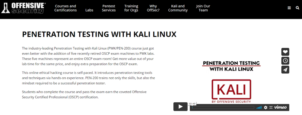 Penetration Testing With Kali Linux Pwk